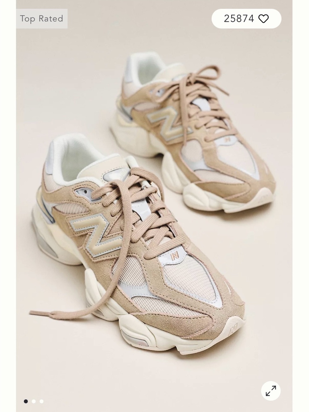 New Balance 9060 Women’s Beige and White Chunky Sneaker